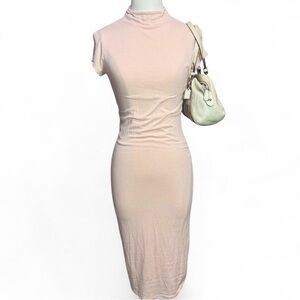 Vintage Black/Bead Bodycon Midi Dress Made in USA